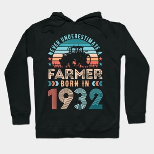 Farmer born in 1932 Farming Gift 90th Birthday Hoodie